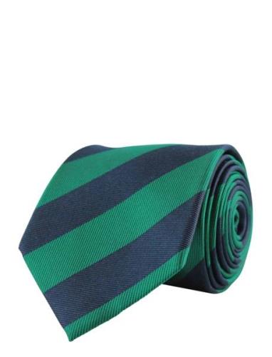 Striped Silk Tie Solmio Kravatti Green Portia 1924