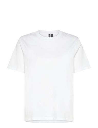 Pcria Ss Solid Tee Noos Bc Tops T-shirts & Tops Short-sleeved White Pi...