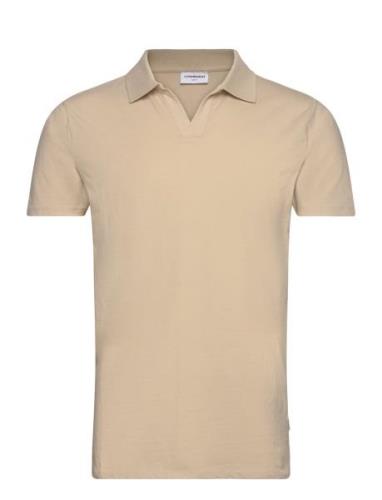 Stretch Polo Shirt S/S Tops Polos Short-sleeved Beige Lindbergh