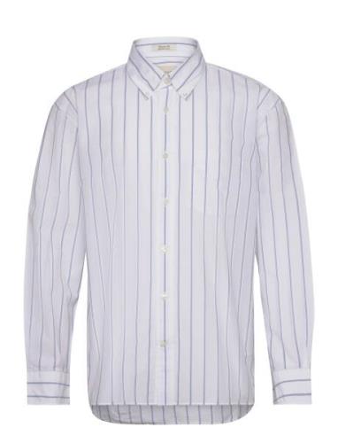 Rel Heritage Poplin Stripe Shirt Tops Shirts Casual White GANT