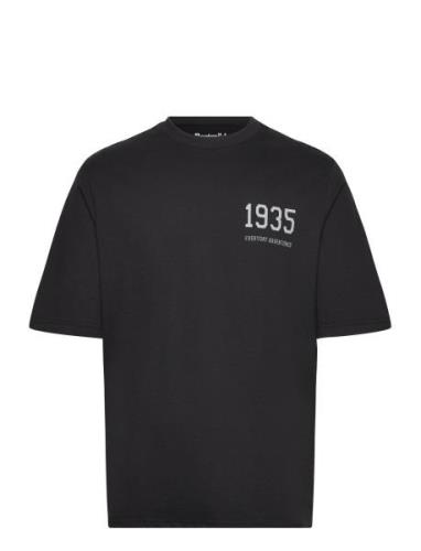 Mid Sleeve Tee 1935 Gots Tops T-shirts Short-sleeved Black Resteröds