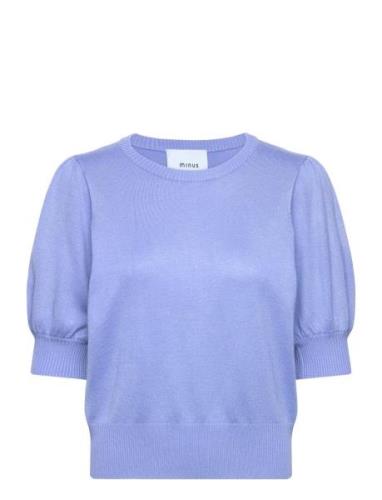 Liva Knit Tee Tops Knitwear Jumpers Blue Minus