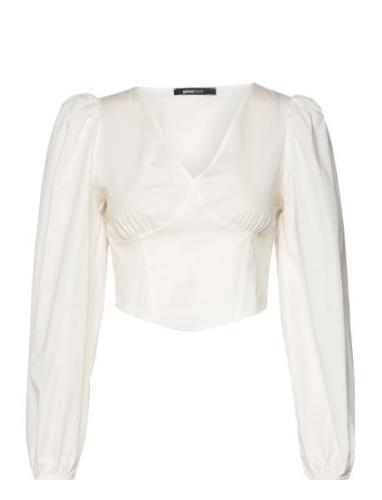 Gry Blouse Tops Blouses Long-sleeved White Gina Tricot
