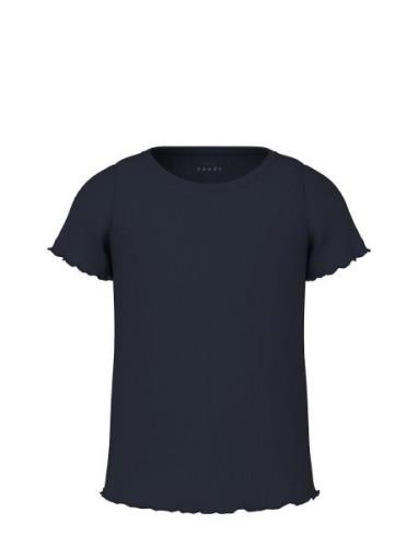 Nmfvemma Ss Slim Top Tops T-shirts Short-sleeved Navy Name It