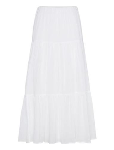 Maxi Cotton Skirt Pitkä Hame White Gina Tricot