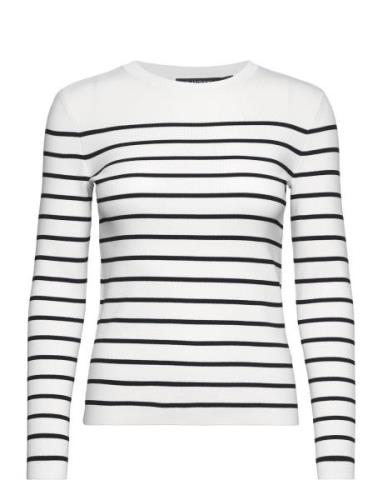 Striped Crewneck Sweater Tops Knitwear Jumpers White Lauren Ralph Laur...