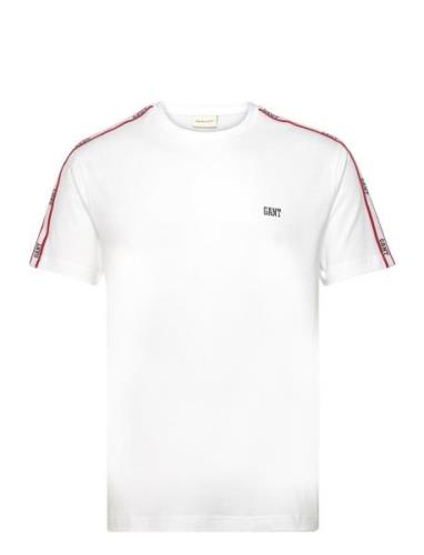 Shoulder Tape Ss T-Shirt Tops T-shirts Short-sleeved White GANT