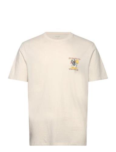 Graphic Tee Tops T-shirts Short-sleeved Cream Wrangler