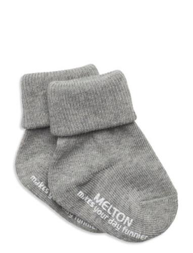 Cotton Socks - Anti-Slip Sukat Grey Melton