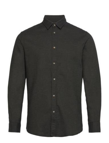 Slhslimowen-Flannel Shirt Ls Noos Tops Shirts Casual Khaki Green Selec...