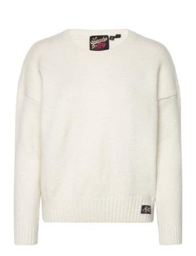 Essential Crew Neck Jumper Tops Knitwear Jumpers White Superdry