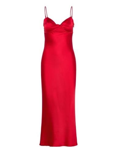 Twisted Strap Midi Dress Maksimekko Juhlamekko Red Gina Tricot