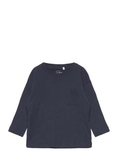 Nmmvebbe Ls Boxy Top N1 Tops Shirts Long-sleeved Shirts Navy Name It