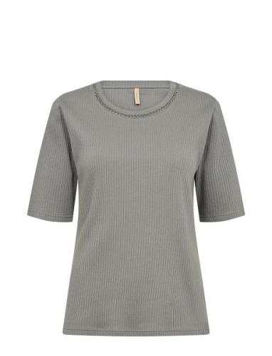 Sc-Daloa Tops T-shirts & Tops Short-sleeved Grey Soyaconcept