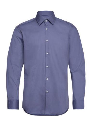 H-Hank-Kent-C3-214 Tops Shirts Business Blue BOSS