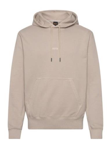 We_Dye_Hood Tops Sweat-shirts & Hoodies Hoodies Beige BOSS