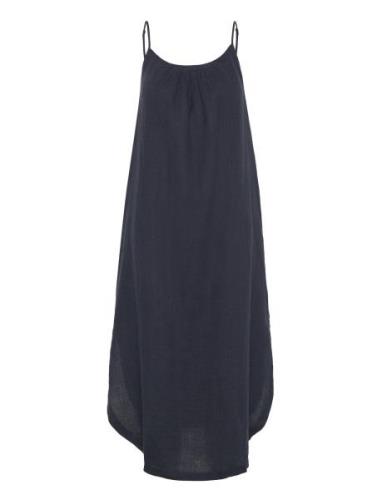 Mmshari Linen Strap Dress Polvipituinen Mekko Navy MOS MOSH