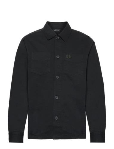 Twill Overshirt Tops Overshirts Black Fred Perry