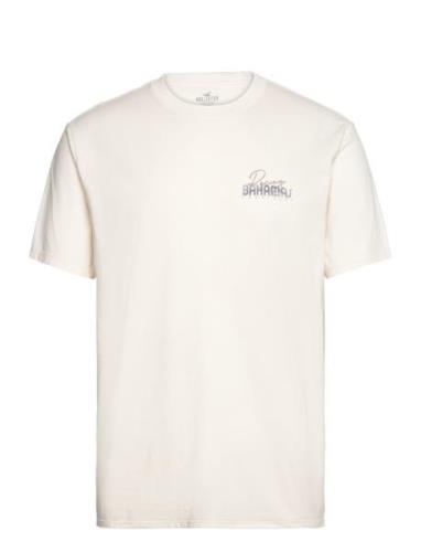 Hco. Guys Graphics Tops T-shirts Short-sleeved White Hollister