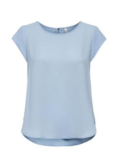 Onlvic S/S Solid Top Noos Ptm Tops Blouses Short-sleeved Blue ONLY