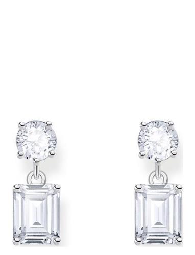 Silver Earrings With White Zirconia In Different Cuts Korvakoru Korut ...