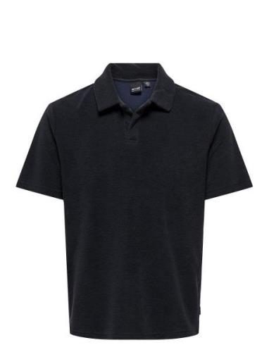 Onsdeniz Reg Terry Ss Polo Cs Tops Polos Short-sleeved Navy ONLY & SON...