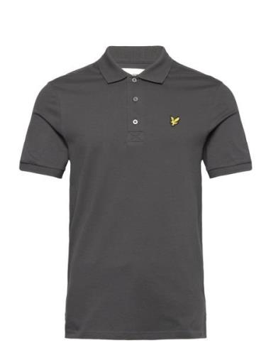 Plain Polo Shirt Tops Polos Short-sleeved Grey Lyle & Scott