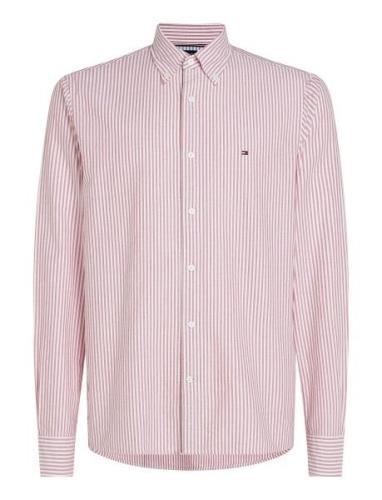 Heritage Oxford Stripe Rf Shirt Tops Shirts Casual Red Tommy Hilfiger