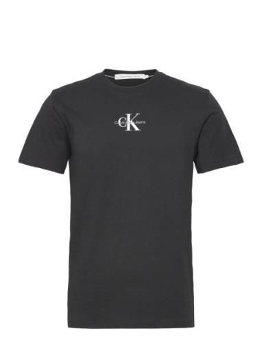 Monologo Regular Tee Tops T-shirts Short-sleeved Black Calvin Klein Je...