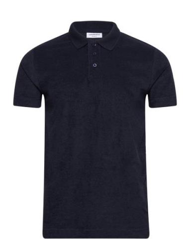 Terry Pique Tops Polos Short-sleeved Navy Lindbergh