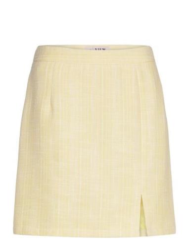 Annali Bouchle Skirt Lyhyt Hame Yellow A-View
