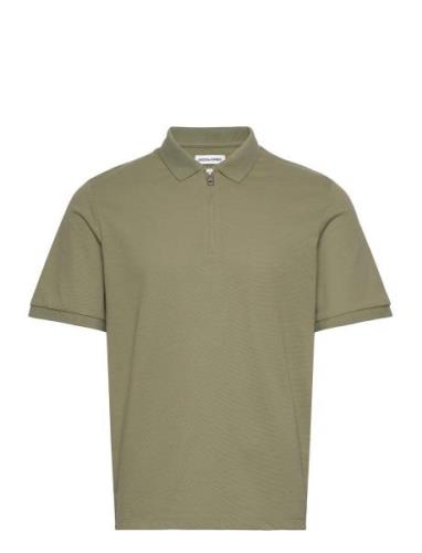 Jjemac Zip Ss Polo Sn Tops Polos Short-sleeved Green Jack & J S