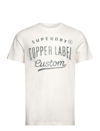 Copper Label Workwear Tee Tops T-shirts Short-sleeved Cream Superdry