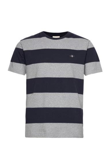 Bar Stripe Ss T-Shirt Tops T-shirts Short-sleeved Grey GANT