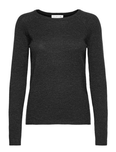 Rwlaica Ls O-Neck Raglan Pullover Tops Knitwear Jumpers Grey Rosemunde