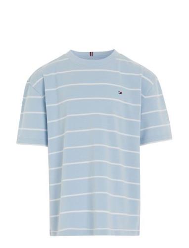 Stripe Tee S/S Tops T-shirts Short-sleeved Blue Tommy Hilfiger