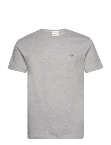 Slim Shield Ss T-Shirt Tops T-shirts Short-sleeved Grey GANT