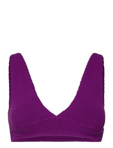 Swimsuit Wireless Triangle Top Bikiniyläosa Bikiniliivit Purple Etam