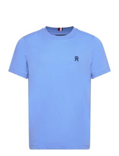 Monogram Imd Tee Tops T-shirts Short-sleeved Blue Tommy Hilfiger