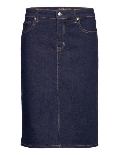 Denim Skirt Polvipituinen Hame Blue Lauren Ralph Lauren