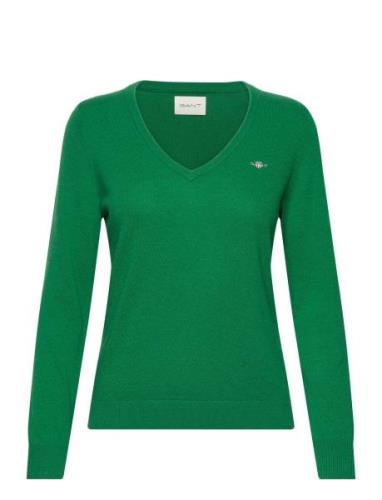 Extrafine V-Neck Tops Knitwear Jumpers Green GANT