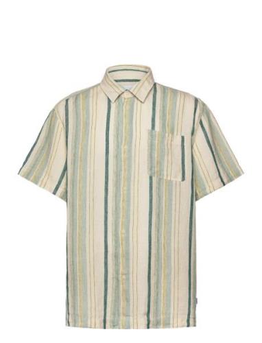 Kai Linen Ss Shirt Tops T-shirts Short-sleeved Green Les Deux