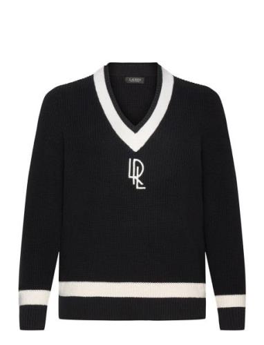 Cable-Knit Cotton Cricket Sweater Tops Knitwear Jumpers Black Lauren W...