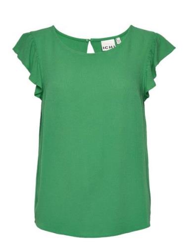 Ihmarrakech So To6 Tops Blouses Short-sleeved Green ICHI