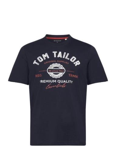 Logo Tee Tops T-shirts Short-sleeved Navy Tom Tailor