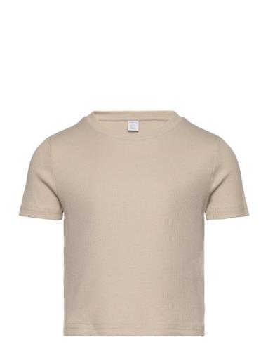 Top Rosie Basic Tops T-shirts Short-sleeved Beige Lindex