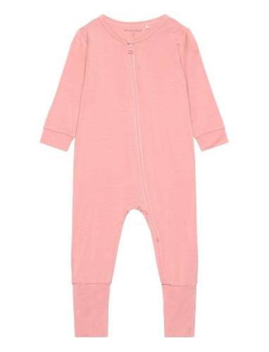 Nightsuit Ls Pyjama Sie Jumpsuit Haalari Pink Minymo