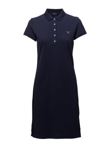 Original Pique Ss Dress Polvipituinen Mekko Navy GANT