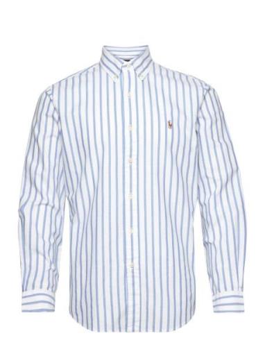 Custom Fit Striped Oxford Shirt Tops Shirts Casual Blue Polo Ralph Lau...