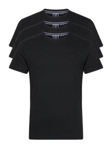 Essential Triple Pack T-Shirt Tops T-shirts Short-sleeved Black Superd...